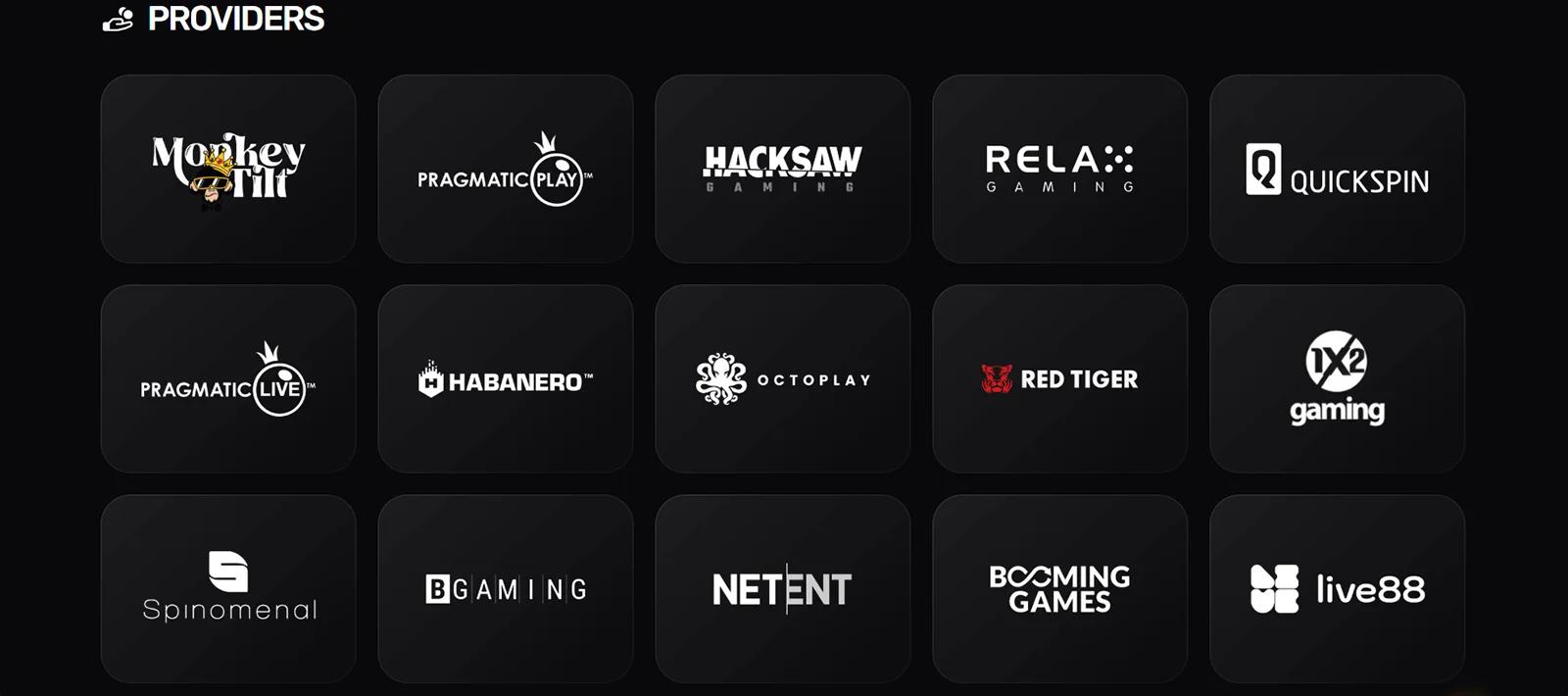 Monkey Tilt Casino Providers